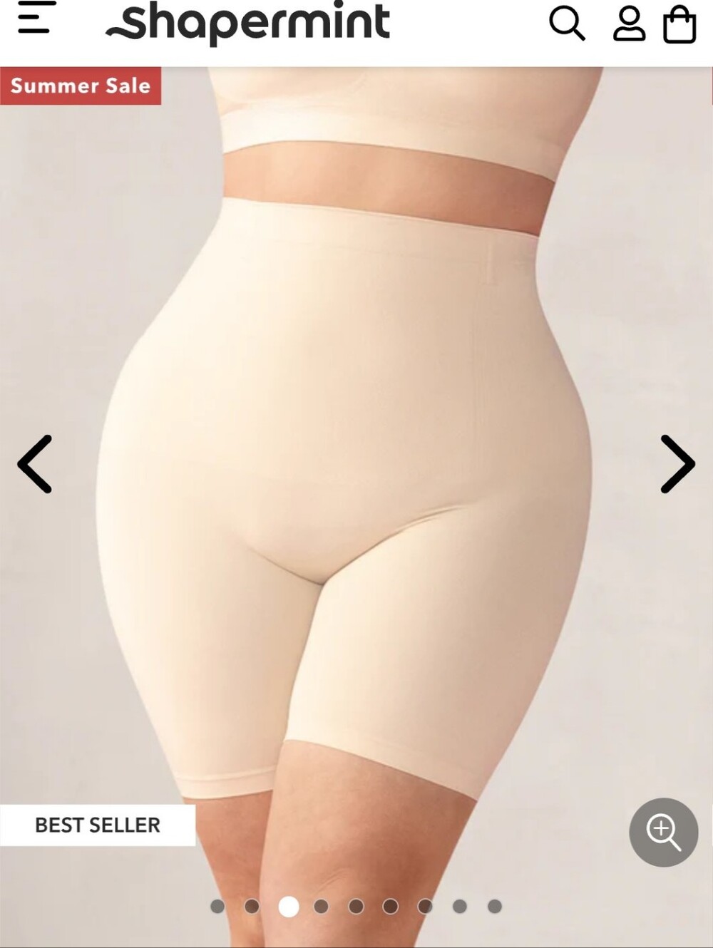 Shapermint Chai All Day Everyday High Waisted Short Medium/Large NWT